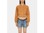 Blouson Camel En Cuir Suède camel