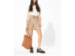 Short rayure marron glace