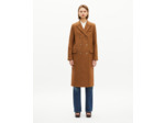 Manteau long croisé en laine camel brown