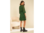 Robe courte à col rond imprimée