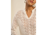 Pull droit à col tunisien et détails fantaisie