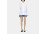 Chemise écrue en soie avec plissage ecru