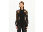 Chemise transparente en dentelle noire black