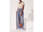 Pantalon large en lin blue jean