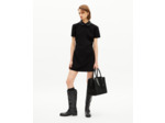 Robe courte col claudine en satin noire black