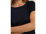 T-shirt en lin col bateau détail lurex