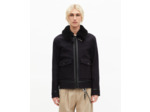 Blouson en laine avec col sherpa marine bleu