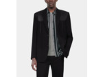 Veste En Laine Avec Détails En Cuir Noire black