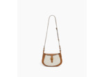 Petit sac bandoulière Pia en cuir lisse et peau lainée