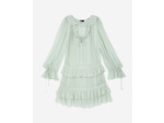 Robe courte manche longue a volant blue/green