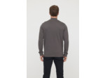 Sweat zippé basique en coton bio gratté et print poitrine