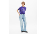 Sweatshirt manches courtes avec sérigraphie violet electric blue