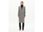 Manteau long pied de poule en laine noir et blanc black white