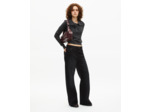 Pull en laine mélangée col claudine anthracite black