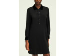 Robe courte à col et manches en velours - SALOI