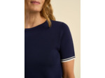 Pull à manches courtes et à rayures sportives