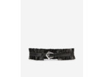 Ceinture en cuir large avec fronces black