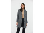 Manteau en prince de galles longueur 3/4 avec 3 boutons