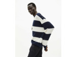 Pull mariniere detail ouverture col ecru navy