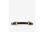Ceinture fine à double boucle en cuir noir black