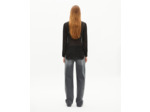 Chemise avec volants en soie noire black