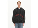 Sweatshirt zippé avec sérigraphie noir black washed