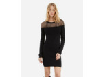Robe manches longues detail de transparence black
