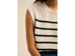 Pull à rayures sans manches