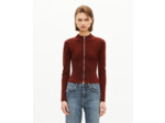 Cardigan à zip en laine mélangée bordeaux red brique