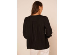 Blouse col V avec insert de dentelle