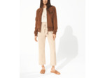 Blouson en cuir cognac