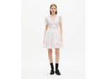 Robe courte a manches courtes en mesh white - pink