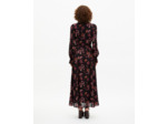 Robe longue imprimé fleuri en soie mélangée bordeaux black