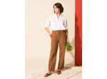 Pantalon jambe large et taille haute