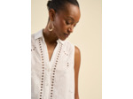Chemise sans manches brodée