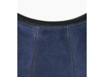 Petit sac demi-lune Juliette en cuir suède effet denim