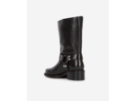 Bottes à sangles en cuir noir black