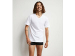 Lot de 2 Tshirts homme thermorégulateur en coton blanc col V Regul Activ