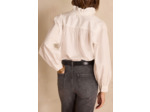Blouse à col montant en 100% coton SIA