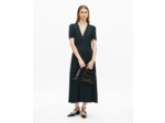 Robe longue en jacquard léopard verte foncé green