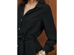 Robe longue à nouer à la taille avec manches longues
