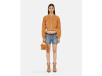 Blouson Camel En Cuir Suède camel