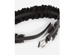 Ceinture en cuir large avec fronces black
