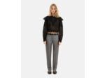 Top a manches longues col montant en dentelle black