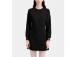 Robe Courte En Crêpe Avec Détails En Cuir black