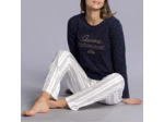Pyjama femme AURORE marine/imprimé