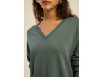 Pull maille fine col V