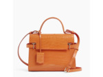 Sac à main à rabat moyen modèle Emilie en cuir effet croco