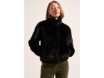 Manteau court en fausse fourrure avec col montant