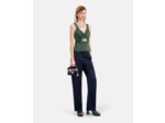 Pantalon A Pinces Fluide Avec Chaine navy